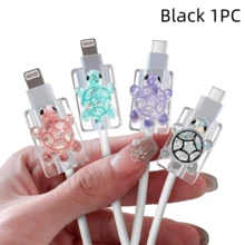 可爱3D闪亮海龟造型充电线保护套，兼容数据线、iPad、USB Type-C/L接口