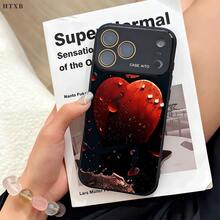 スマホケース -  11から17用に設計された広々としたスマホケース、赤いリンゴのドロップレットが入った液体のような質感を特徴としています。それらはカメラを保護し、指紋を防ぎます。 - ブラック - チェックする 1