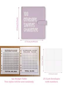 100 Envelopes Money Saving Challenge Binder, Money Saving Challenge Budget Binder With 100 Cash Envelopes, Money Saving Binder With Pre-Numbered Pockets, Easy And Fun Way To Save $5,050, Suitable For Valentine's Day, Ramadan, Back To School, Christmas, Birthdays, Graduations, And Other Occasions