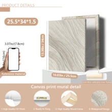 1幅现代墙面艺术海报，简约纹理画，抽象油画风格，极简设计，纯白色调，适用于玄关、客厅、办公室、茶室、接待区，可选带框或不带框，是家居装饰、乔迁礼物的理想之选，也适用于宿舍、公寓、酒店、住宅、客厅、卧室、浴室墙面装饰。 - A - 查看 13