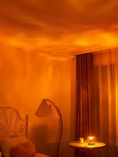 1pc Modern USB Powered Wave Pattern Atmosphere Light With Changing LED Strip - USB Powered RGB Aquarium Light, Suitable For Home Decor, Bedside, Party, Household Appliances (Plastic Shell), Christmas Decoration