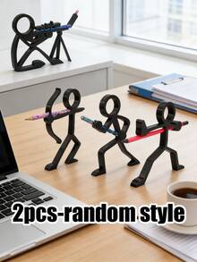 1件装3D打印简笔画人物铅笔架，包含笔筒、笔盒、桌面摆件、学习办公用品、文具和桌面雕塑。学生礼物，圣诞节和新年礼物。 - 彩色 - 查看 11