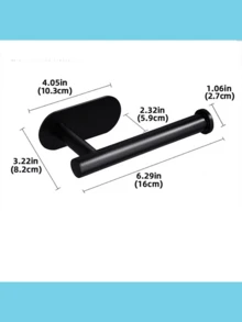 Stainless Steel Kitchen Paper Towel Holder, Wall-Mounted Tissue Roll Dispenser, Cling Film & Paper Towel Storage Rack - Black - View 9