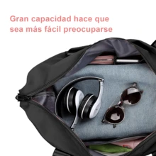 Bolsa de Viaje Expandible con Ruedas Desmontables / Gran Capacidad Multifuncional con Separación Seco-Húmedo / Impermeable para Gimnasio Yoga Viajes Fin de Semana - Negro - Ver 3