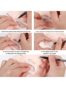 1pc Eyebrow Shaping Ruler, Eyebrow Design Ruler, 1-Minute Quick Eyebrow Drawing Design Tool, Convenient Permanent Makeup Template, Reusable, Eyelash Extension Tool, Wedding/Valentine's Day Gift - Multicolor - View 8