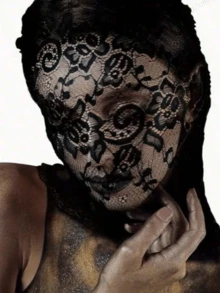 1pc Black & White Lace Elegant Face Mask, Suitable For All Seasons, Suitable For Halloween, Masquerade Ball, Valentine's Day And Other Occasions - A - View 5