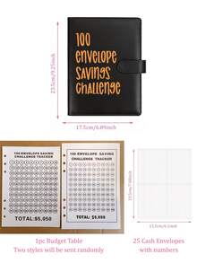100 Envelopes Money Saving Challenge Binder, Money Saving Challenge Budget Binder With 100 Cash Envelopes, Money Saving Binder With Pre-Numbered Pockets, Easy And Fun Way To Save $5,050, Suitable For Valentine's Day, Ramadan, Back To School, Christmas, Birthdays, Graduations, And Other Occasions