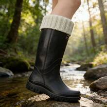 时尚厚底雨靴，女士高筒防水雨靴，成人保暖高帮雨靴，防水防滑保暖靴 - 多色 - 查看 3