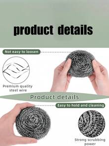 Steel Wool Cleaning Balls, Cleaning Balls, Stainless Steel Cleaning Balls, Steel Wool Pads, Cleaning Brushes, Kitchen Dish Washing Brushes, Steel Wool Balls, Decontamination Cleaning Pot Brushes, Stainless Steel Cleaning Brushes, Wear-Resistant, Stainless Steel Kitchen Cleaning Brushes, Cleaning Brushes, Essential Kitchen Cleaning Items. - Multicolor - View 6