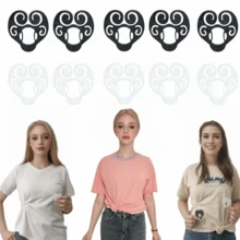 4pcs/10pcs Shirt Cinch Clips For Women - Adjustable T-Shirt Clips To Reshape & Style Outfits, Fashion Accessory (Black/White)