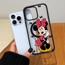 Disney.‌ What Minnie Mouse Patterned Phone Case With Fun Butterflies And Vibrant Colors. Compatible With IPhone 17, 16, 15, 14, 13, 12, And 11 Pro Models. Features Shockproof Protection. An Ideal Gift For Family, Friends, Birthdays, And Special Occasions Like Valentine's Day. - 黑色 - 查看 4