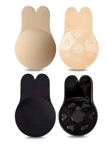 4片/2片装可重复使用兔耳硅胶隐形文胸自粘运动聚拢文胸贴纸 - 彩色 - 查看 5