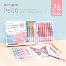 Languo 88 couleurs Ensemble de stylos paillettes/48/40/24/16, Ensemble de stylos paillettes métalliques, Stylos gel paillettes métalliques à grande capacité, Effet paillettes, Stylos attrayants pour cahier de dessin, Surligneur 1 mm - Multicolore - Voir 18
