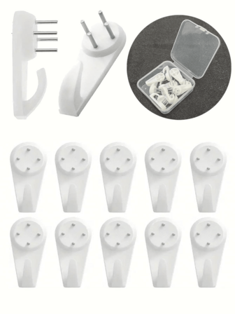 5/10Pcs Invisible Traceless Nail Hook, Wall Mounted Single Nail Hook, Wall Hanging Painting Hook, Non Punching Strong Load-Bearing Invisible Hook, Hanging Photo Picture Frame, Wedding Photo Hook