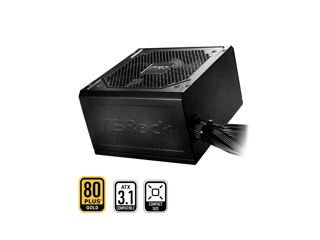 ASRock PRO Series PRO-650G 650 W ATX 3.1 Compatible 80 PLUS GOLD Certified Power Supply - US B Type Plug(110-127V) - View 1