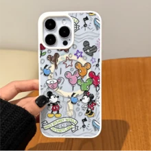 Disney. ‌   Disney Mickey Mouse Family Themed Phone Case Featuring Mickey And Minnie With Playful Designs. Compatible With  17, 16, 15, 14, 13, 12, And 11 Pro Models. Made Of TPU With Shockproof Protection. A Perfect Gift For Family, Frids, Birthdays, Holidays, And Special Occasions..Holiday Accessories. - 黑色 - 查看 8