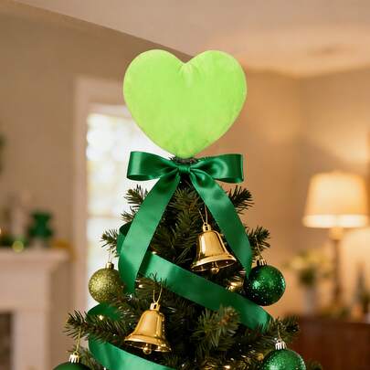 Mini Valentine Day Tree Topper Glitter Heart Shape Tree Hat Valentines Decorations Home Decoration