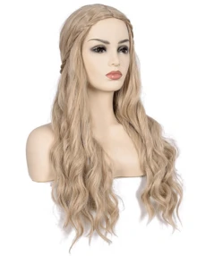 Long Blonde Wavy Synthetic Hair Wigs Wigs Cosplay Wigs For Women Wig Install Kit For Women Halloween Cosplay Costume Wig - 波浪 - 查看 4