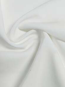 女士优雅通勤白色无袖衬衫，单排扣领，配可拆卸黑色撞色领带，春夏款 - 白色 - 查看 9