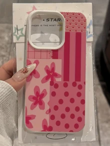 1个白色条纹波点拼接极简TPU防震手机壳，兼容苹果17、16、15、14、13、12、11 Pro Max、Air和Series机型 - 彩色 - 查看 3