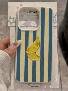 1个白色柠檬撞色条纹极简全包覆TPU防震手机壳，兼容苹果17、16、15、14、13、12、11 Pro Max、Air和Series系列 - 彩色 - 查看 3