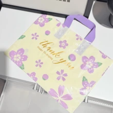 50pcs High-End Clothing Packaging Bags, Women's Shopping Bags, Small Flower Pattern Packaging Bags, Handheld Storage Bags, Reusable Packaging Bags, Thick Waterproof Portable Large Capacity Tote Bags; Outdoor Travel Daily Necessities Storage Bag. Suitable For Holidays, New Year's, Weddings, Parties, Shopping Bags, Birthday Gift Bags, Party Gift Bags ﻿ - Multicolor - View 7