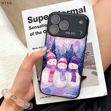 さまざまな色の帽子で飾られた雪だるまのスマホケースは、大きなスマホケースに液体の質感を再現しており、 17/16/15/14/13/12/11/XS/X Pro MAX、Pro、Plusシリーズ用にデザインされています。保護機能があり、指紋がつきにくく、軽量です。 - ピンク - チェックする 3