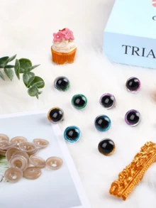 3D Toy Eyes, Featuring Large Round Design, With Safety Holes, Suitable For Doll Safety Accessories, DIY Doll Eyes. Versatile And Fun. An Ideal Choice For Handicrafts And DIY Essentials. | Multifunctional Craft Tools | Easy To Operate, One Set Of Craft Tools, Applicable For Scrapbooking Decoration - Multicolor - View 5