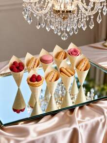 Bộ 48 chiếc nón giấy đựng đồ ăn dùng một lần bằng gỗ thông tự nhiên - Nón giấy đựng thức ăn, đồ ăn nhẹ và khoai tây chiên, đường kính 4.9"/7", nón đựng đồ ăn cầm tay tiện dụng cho đồ ăn nhẹ, trái cây, món tráng miệng, kem, món khai vị, cốc giấy, đĩa bánh và đĩa tráng miệng, hoàn hảo cho các bữa tiệc, đám cưới, Ngày lễ tình nhân, bãi biển, tựu trường, sinh nhật, lễ tốt nghiệp, ngày lễ, du lịch, tụ họp ngoài trời, phục vụ gia đình và làm quà tặng, bộ đồ ăn. - Nhiều màu - Xem 4