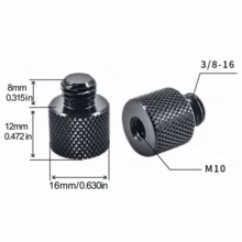 4pcs 1/4" Male To 3/8" Female Aluminum Alloy Camera Screw Adapter, 1/4" To M4 M5 M6 M8 M10 Converter Screws, Photography Equipment Accessories - Multicolor - View 9