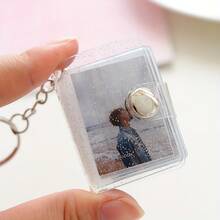 1pc Creative Minimalist Mini Gift DIY Photo Keychain, Cute Celebrity Snapshot Keyring For Couples - Multicolor - View 1