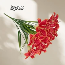 5pcs Artificial Lily Flowers, Multi-Color Options, Suitable For DIY Flower Arrangement, Home Decor, Wedding Party, Bouquet Making, Hotel, Home Wedding Decoration, Handheld Flowers, Photography Props And Other Holiday Decorations - Multicolor - View 15