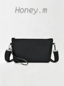 斜挎包，1 件装，男女通用设计，采用 PU 皮革材质，配有可拆卸腕带和可调节肩带，多种背法，大容量，多功能，适合商务、休闲、旅行和日常通勤。是情人节或节日送给家人的绝佳礼物。 - 彩色 - 查看 1