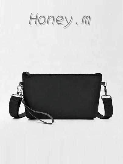 Axelremsväska, 1 styck, unisexdesign, tillverkad av PU-läder, med avtagbar handledsrem och justerbar axelrem, flera sätt att bära, stor kapacitet, multifunktionell, lämplig för affärs-, fritids-, resor- och dagliga pendlingar. En utmärkt alla hjärtans dag-present eller julklapp till familjemedlemmar.