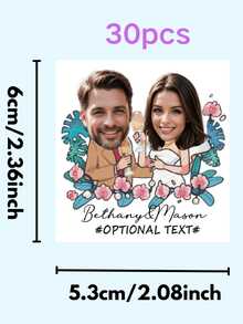 10/20/30/60pcs Customized Temporary Tattoo Stickers - Personalized Name Tattoos For Couples, Body Art For Valentine's Day, Romantic Heart Designs, Suitable For Weddings, Bachelorette Parties, Engagements, Birthdays, Graduations, Back To School Events, Cocktail Parties, Fashionable Personalized Gifts For Men And Women, Popular Party Accessories - Multicolor - View 11