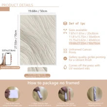 1幅现代墙面艺术海报，简约纹理画，抽象油画风格，极简设计，纯白色调，适用于玄关、客厅、办公室、茶室、接待区，可选带框或不带框，是家居装饰、乔迁礼物的理想之选，也适用于宿舍、公寓、酒店、住宅、客厅、卧室、浴室墙面装饰。 - A - 查看 17