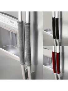 1 Double Door Refrigerator And Oven Handle, Microwave Oven Door Handle Gloves, Essential For Winter Warmth, Prevention Of Hand Frostbite And Protection, Oil Resistant And Heat-Insulating Refrigerator Door Gloves, Refrigerator And Oven Handle, Velvet Protective Cover, Nylon Buckle Gloves