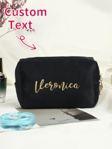 Túi đựng mỹ phẩm in tên cá nhân, Quà tặng cho phù dâu, Quà cưới, Túi đựng đồ vệ sinh cá nhân khi đi du lịch, Túi trang điểm, Quà sinh nhật cho nữ, Quà Ngày của Mẹ, Túi đựng mỹ phẩm - Nhiều màu - Xem 5