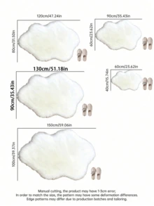 1件咖啡色蓬松云朵造型不对称地毯，可作床边地毯、客厅小地毯、卧室地毯，北欧风装饰，可水洗，加厚绒毛地毯，适合秋冬季节。 - 咖啡棕 - 查看 5