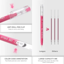 朗格252支/套细头丙烯颜料凝胶笔，234色，0.6毫米笔尖，防水丙烯马克笔，适合学生、专业艺术家，可在石头、木头、纸张、金属上进行DIY创作，返校文具礼品 - 彩色 - 查看 7