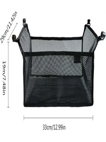 户外野餐折叠桌收纳网袋，精细针织加厚网袋，耐用尼龙材质，便携式收纳篮，户外露营桌下袋，便携式折叠桌露营袋。 - 黑色 - 查看 2