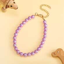 1pc Luxury Purple Faux Pearl Pet Necklace, Suitable For Small, Medium And Large Dogs & Cats, Holiday Gift, Daily Wear, Dog Collar - Multicolor - View 12