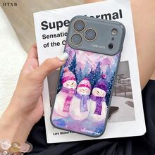 さまざまな色の帽子で飾られた雪だるまのスマホケースは、大きなスマホケースに液体の質感を再現しており、 17/16/15/14/13/12/11/XS/X Pro MAX、Pro、Plusシリーズ用にデザインされています。保護機能があり、指紋がつきにくく、軽量です。 - ピンク - チェックする 9