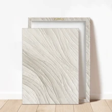 1幅现代墙面艺术海报，简约纹理画，抽象油画风格，极简设计，纯白色调，适用于玄关、客厅、办公室、茶室、接待区，可选带框或不带框，是家居装饰、乔迁礼物的理想之选，也适用于宿舍、公寓、酒店、住宅、客厅、卧室、浴室墙面装饰。 - A - 查看 10