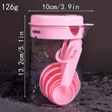 1 Set Of Measuring Cups And Spoons, Plastic Marked Powder Scoop, Baking Measuring Spoons, Kitchen Baking Tool Set - Multicolor - View 5