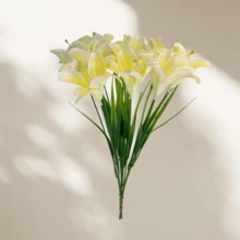 5pcs Artificial Lily Flowers, Multi-Color Options, Suitable For DIY Flower Arrangement, Home Decor, Wedding Party, Bouquet Making, Hotel, Home Wedding Decoration, Handheld Flowers, Photography Props And Other Holiday Decorations - Multicolor - View 5