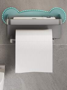 1pc Bathroom Paperless Phone Tissue Box, Wall-Mounted Toilet Paper Holder Storage Rack - Multicolor - View 6