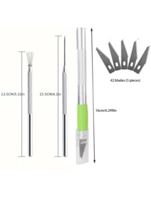 8件套羽毛状纹理陶艺工具，适用于聚合物粘土造型，DIY陶瓷刷，陶艺工具，蛋糕配件 - 粗桿雕刻刀套裝 - 查看 13