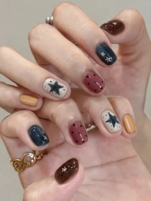 20片装UV凝胶美甲贴纸，透明底油，沙龙品质，持久耐用，ES20跨境批发代发货美甲贴纸，美甲贴纸 - 彩色 - 查看 5