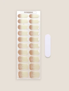 固化凝胶美甲贴，透明底胶，20片装，需使用UV灯，沙龙品质，持久耐用，ES20跨境批发代发货红皮书同款美甲贴纸，指尖美甲贴纸，美甲用品 - 杏色 - 查看 2